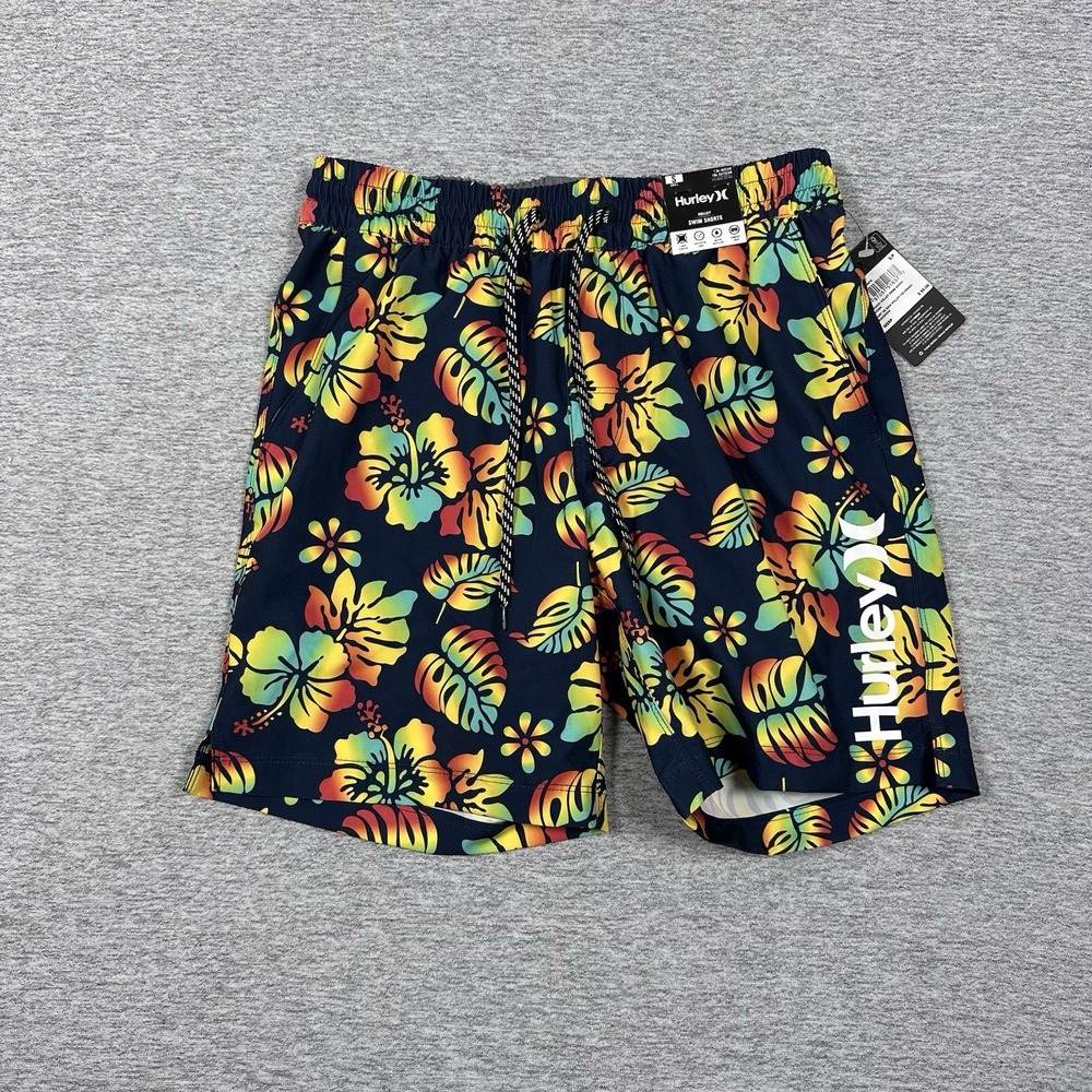 Hurley Volley Swim Shorts Trunks Mens Small Colorful Floral Colorado Lined NEW
